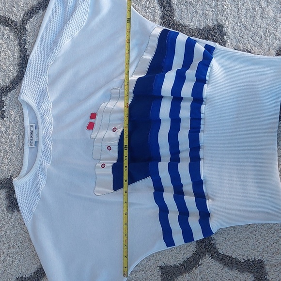 Peter Popovitch Vintge Top White with Boat Applica and Mesh Feature Size Med NWT - Picture 3 of 8